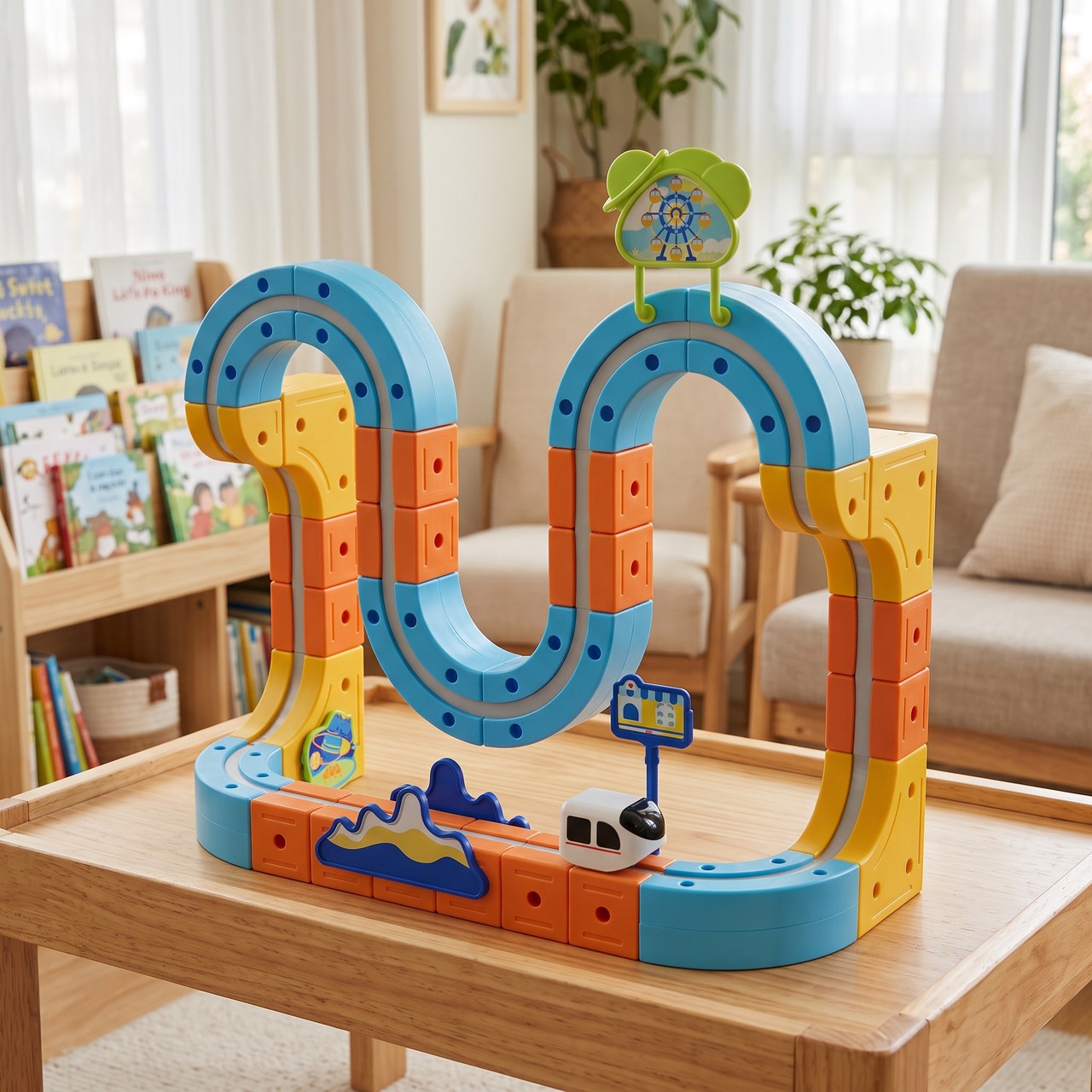 Magnetic track curves and raised supports